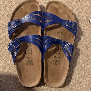 Birkenstock Birki’s Burke-Flor Blue Slide Sandal Like New Euro 40